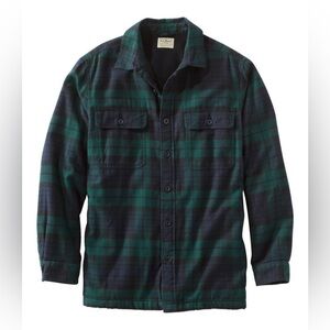 L.L.Bean Fleece-Lined  scotch plaid Flannel Shirt Traditional Fit